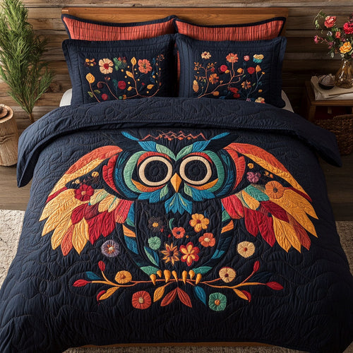 Flower Owl WJ1403039CL Quilted Bedding Set
