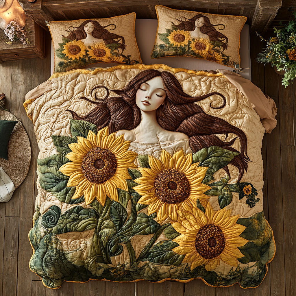 Sunflower Breeze WJ1902030CL Quilted Bedding Set