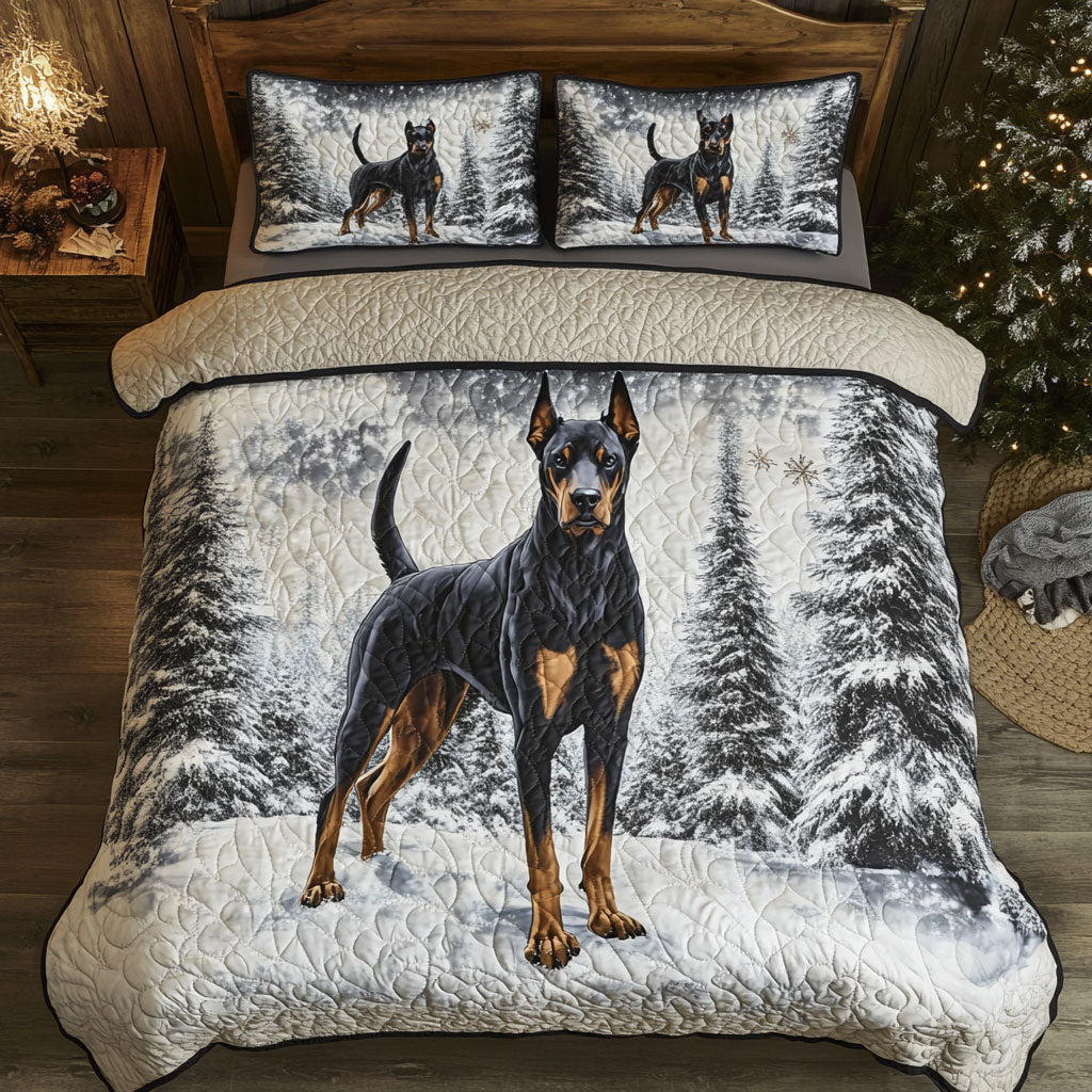 Doberman Snow WT2702007CL Quilted Bedding Set