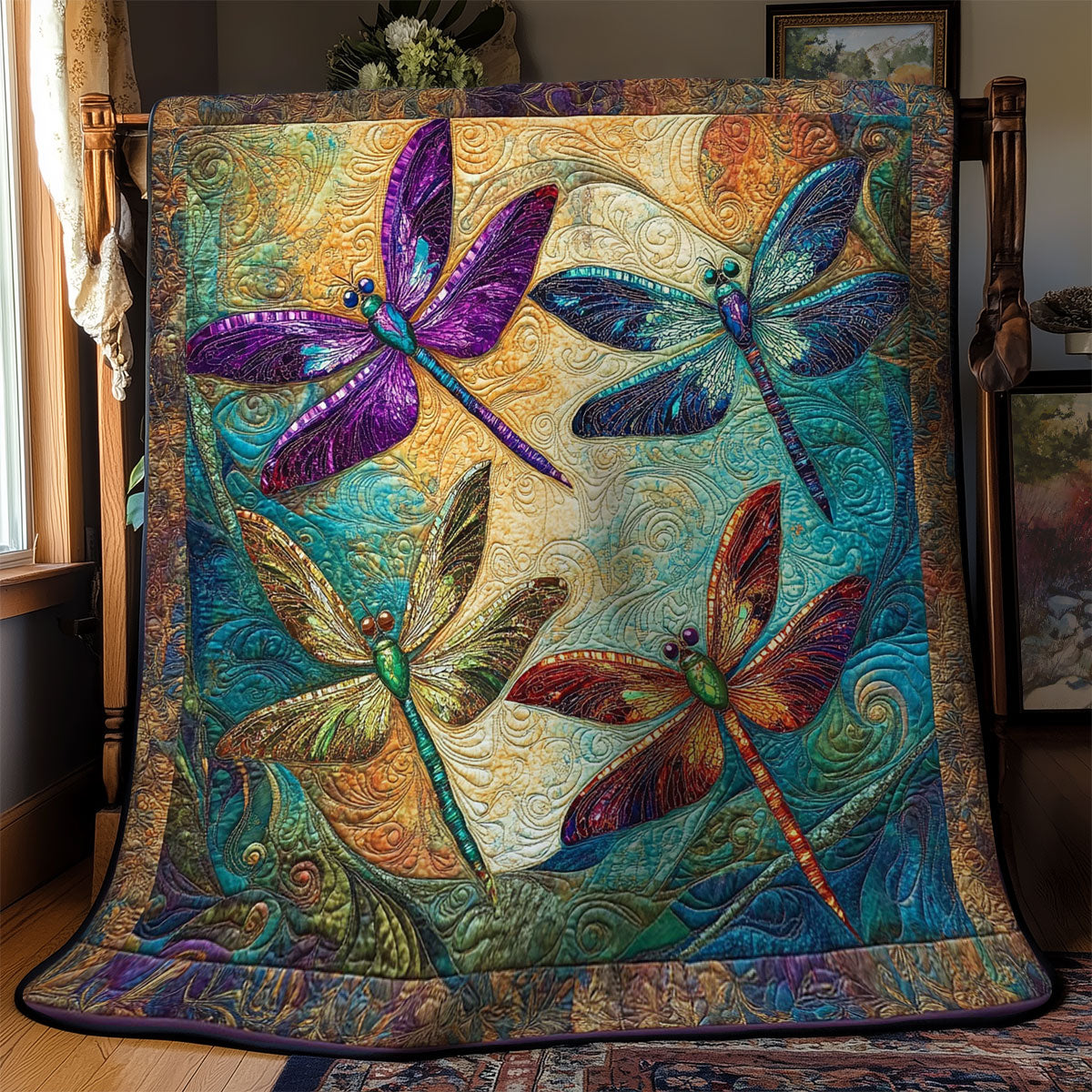 Dragonfly Collection WY2702056CL Quilt Blanket