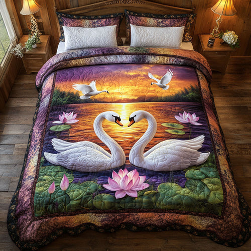 Swan Sunset WT0702094CL Quilted Bedding Set