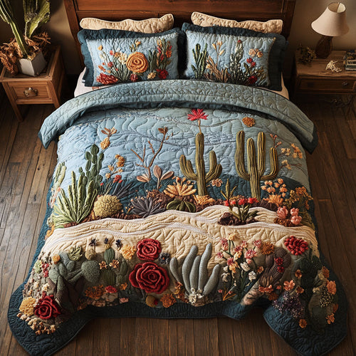 Beautiful Cactus WY1402010CL Quilted Bedding Set