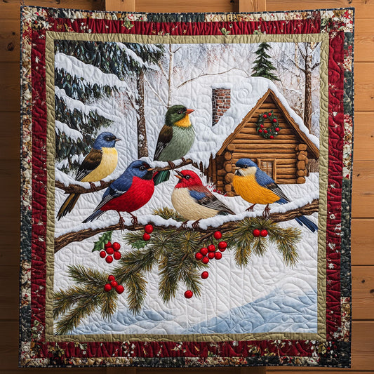 Songbirds At Snowfall CP0206016CL Quilt Blanket