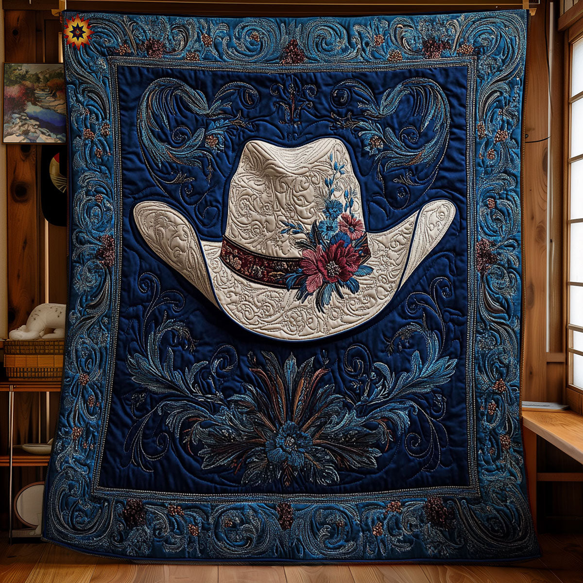 Mystic Cowboy Hat WY2712043CL Quilt Blanket