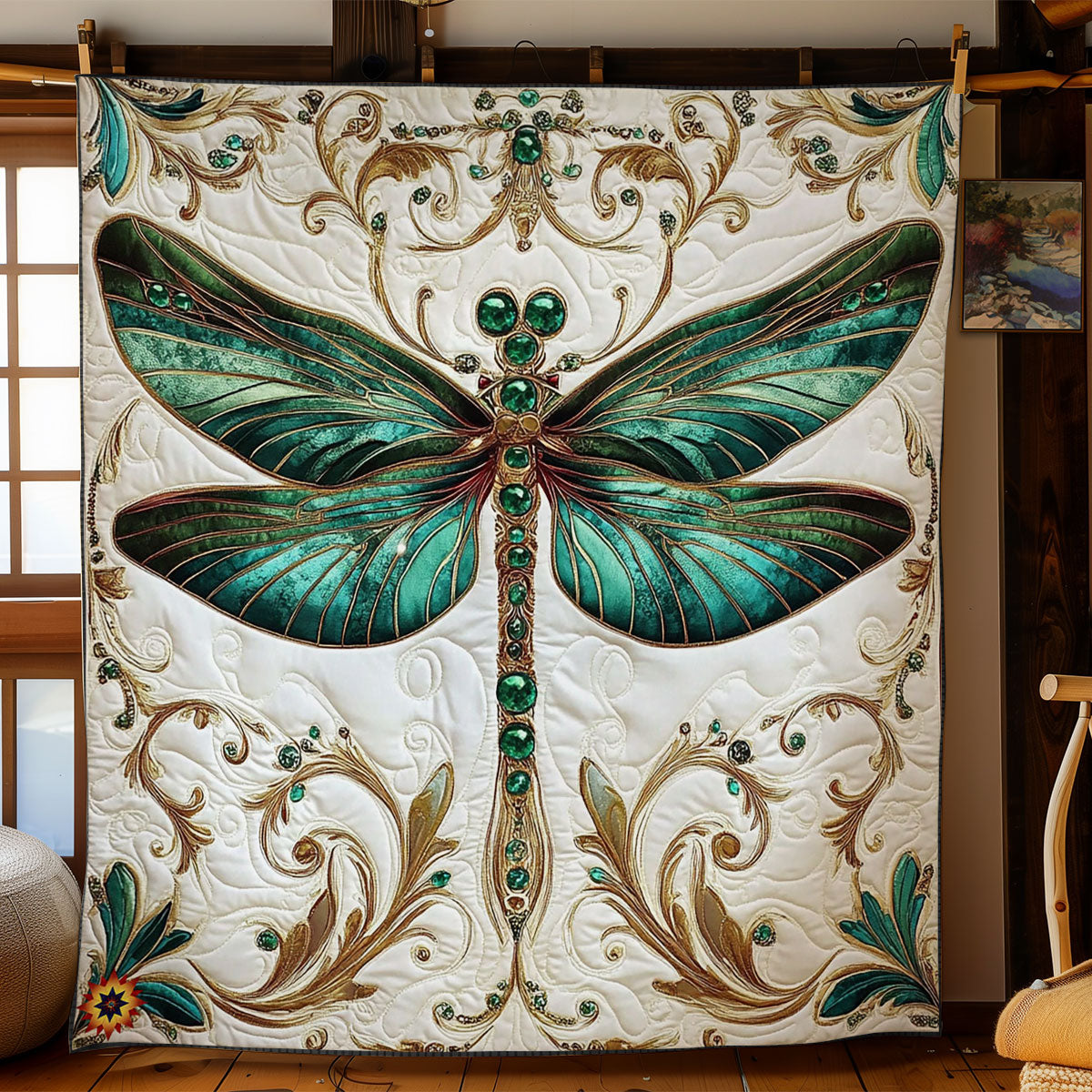 Royal Green Dragonfly WY0312049CL Quilt Blanket