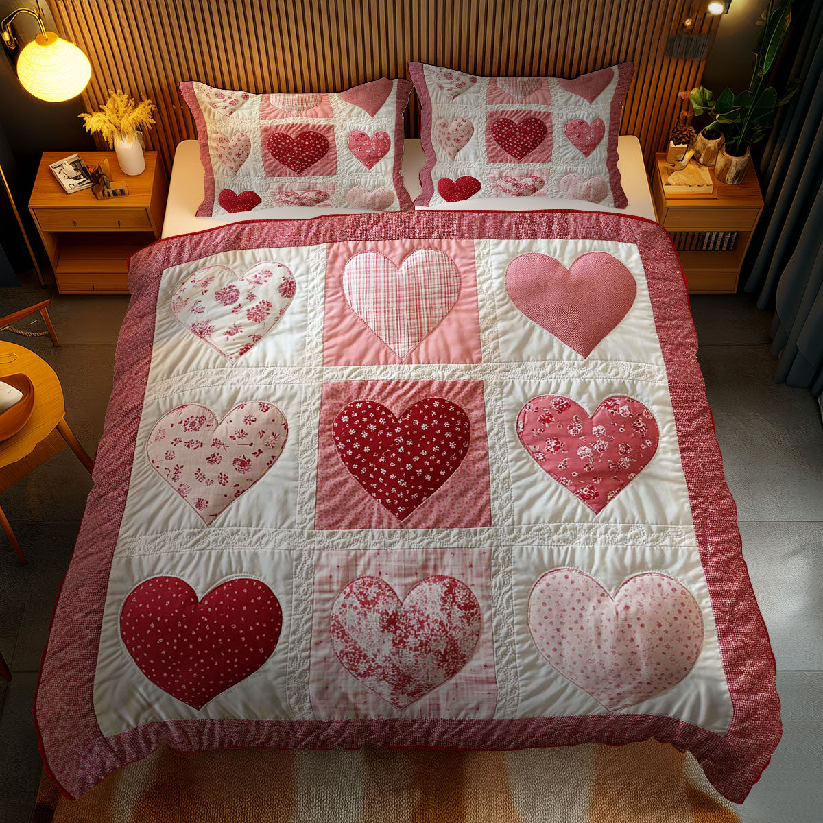 Rustic Heartwarming WN1002080CL Quilted Bedding Set