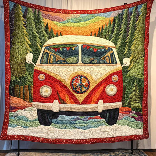 Hippie Groovy Van WP0212019CL Quilt Blanket