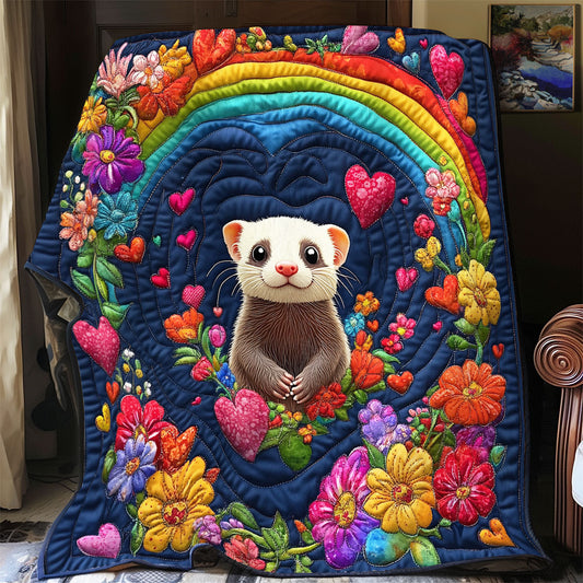 Adorable Ferret WX1401002CL Quilt Blanket