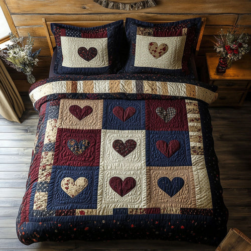 Hearts Patchwork WY1402071CL Quilted Bedding Set