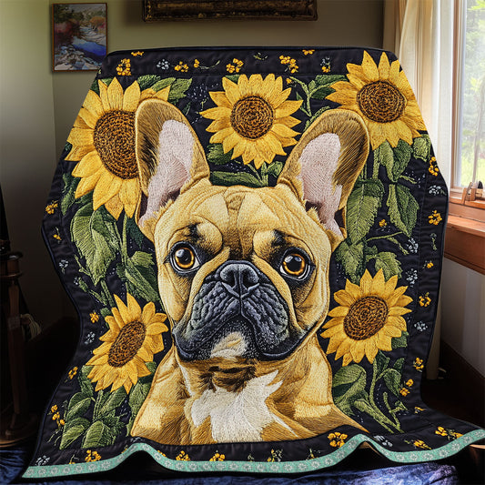 Sunflower Bulldog WX2412042CL Quilt Blanket