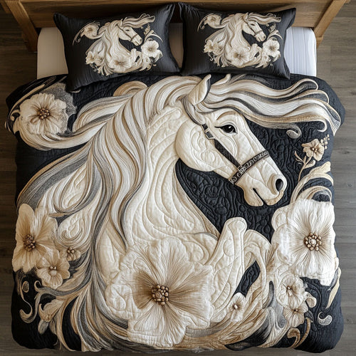 Majestic White Horse WY1202039CL Quilted Bedding Set