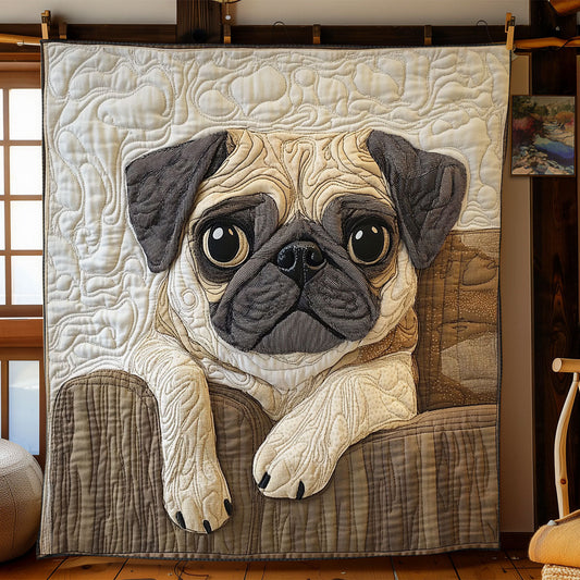 Cute Puppy Pug WY1302033CL Quilt Blanket