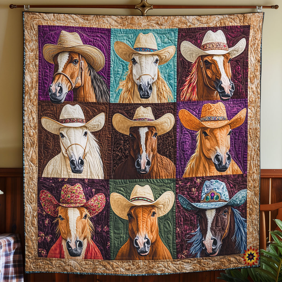 Cowboy Hat Horse WY0611023CL Quilt Blanket
