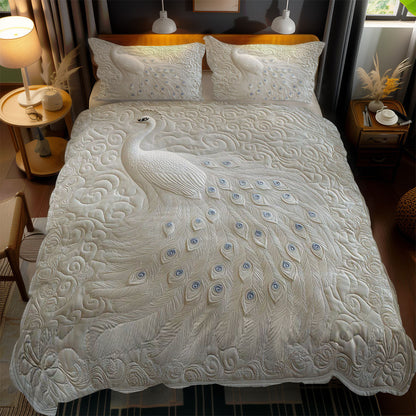 Peacock’s Ivory Elegance WN1002077CL Quilted Bedding Set