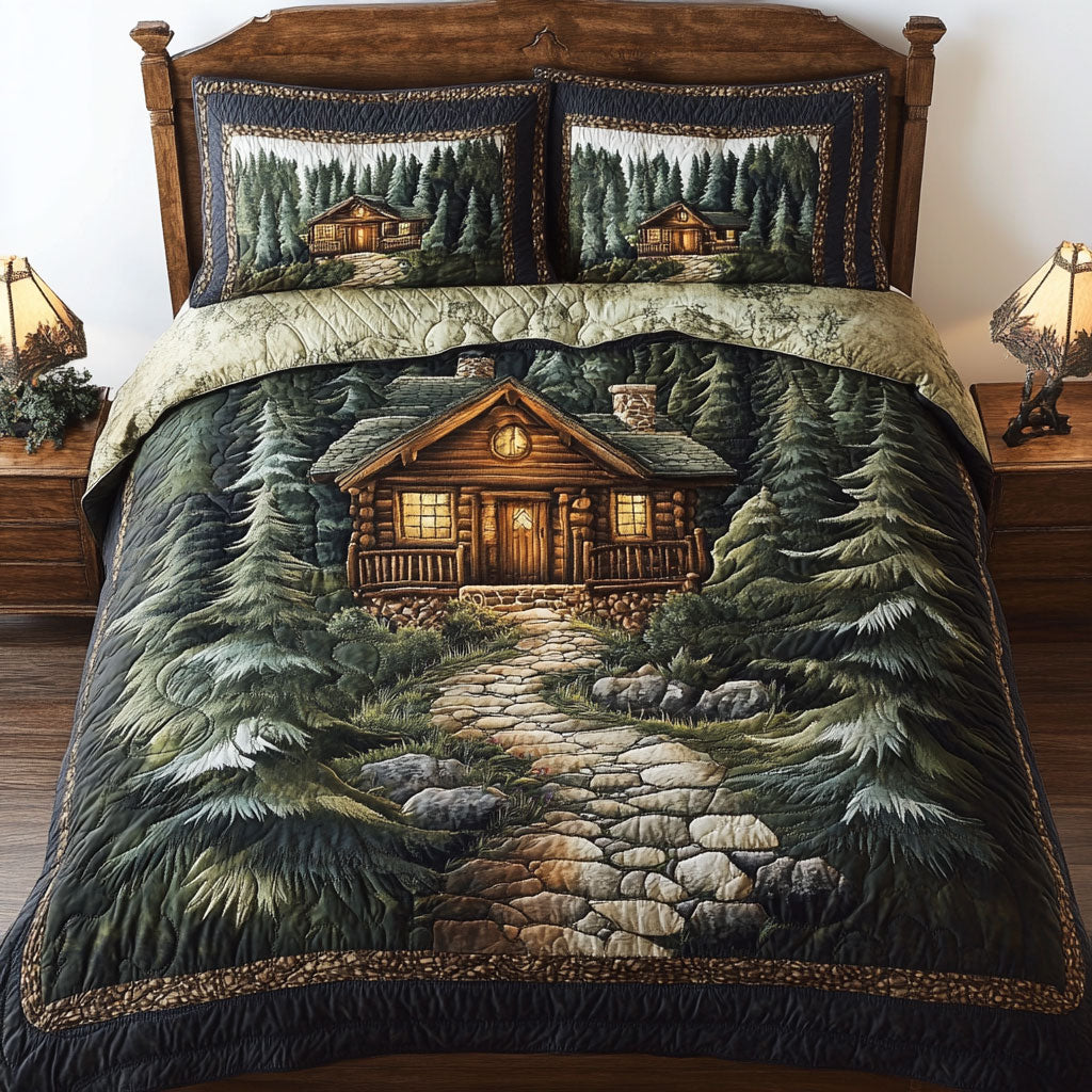 House In Forest WY1202032CL Quilted Bedding Set