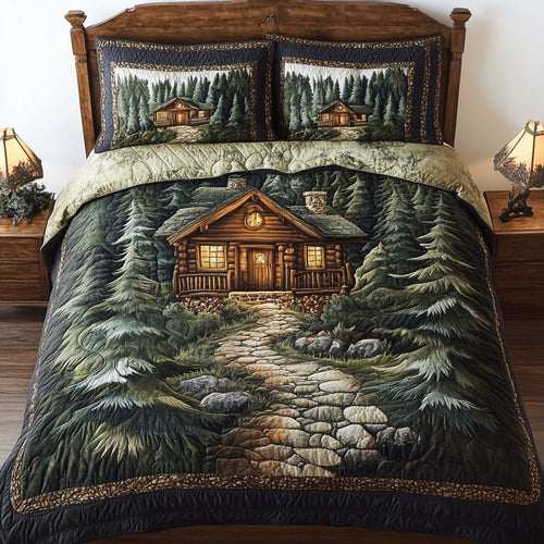 House In Forest WY1202032CL Quilted Bedding Set