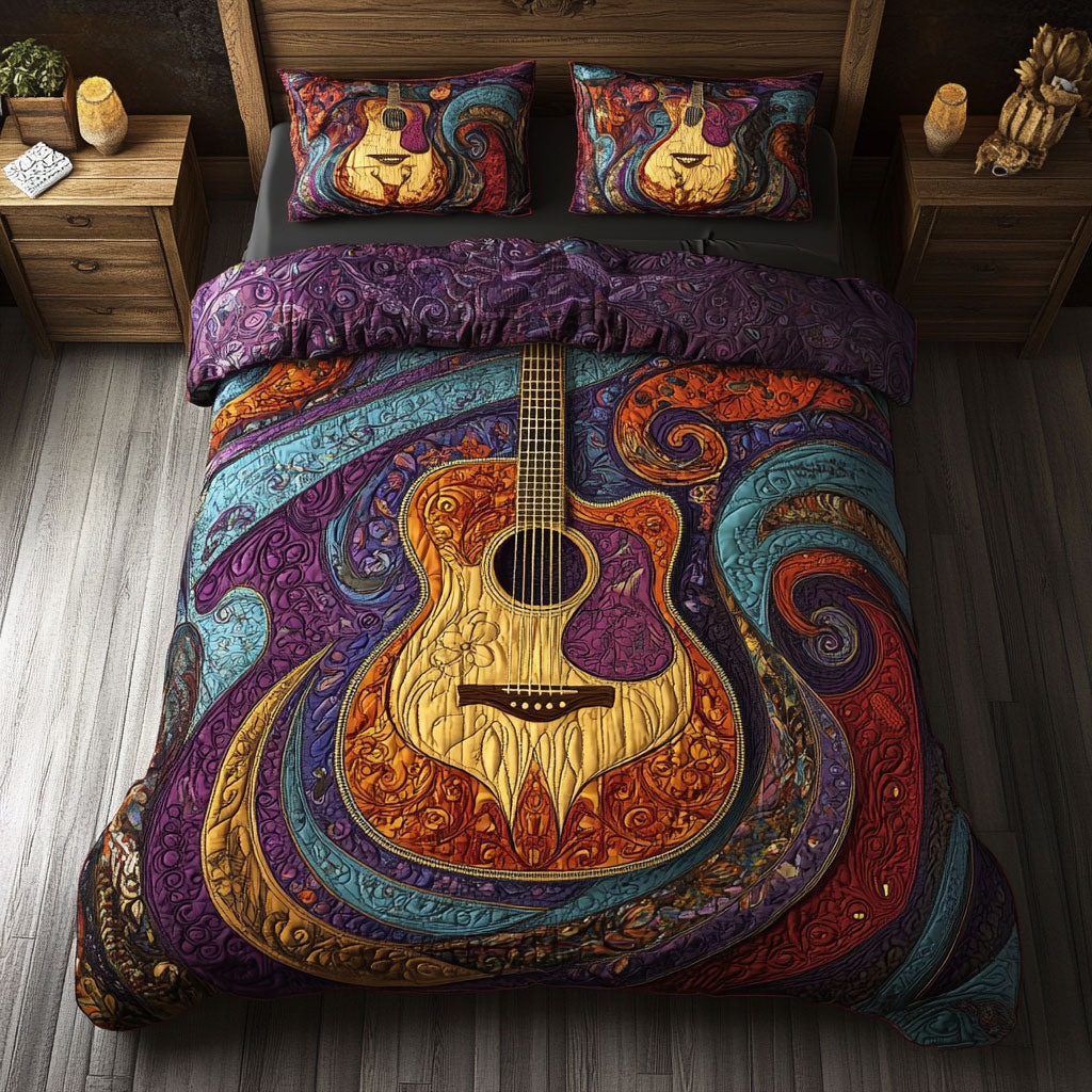 Spin Guitar WY1802063CL Quilted Bedding Set