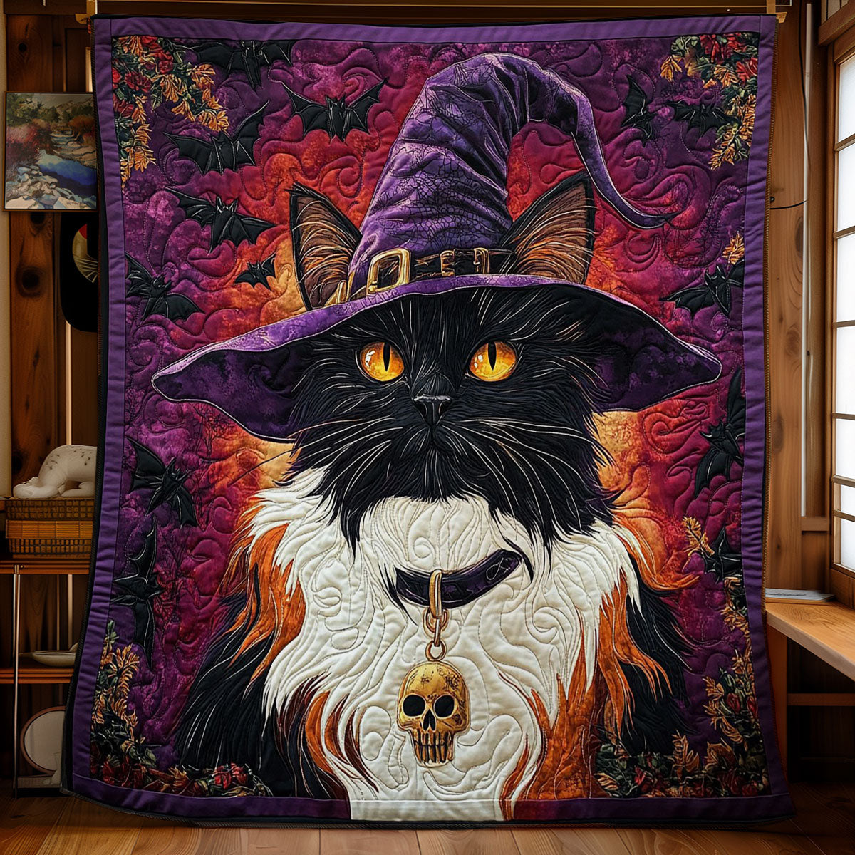 Wizard Black Cat WY0801081CL Quilt Blanket