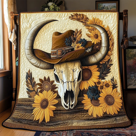 Bull Skull Cowboy WX0602006CL Quilt Blanket