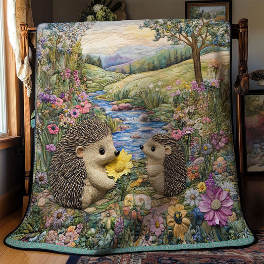 Hedgehogs Flower WT2402031CL Quilt Blanket