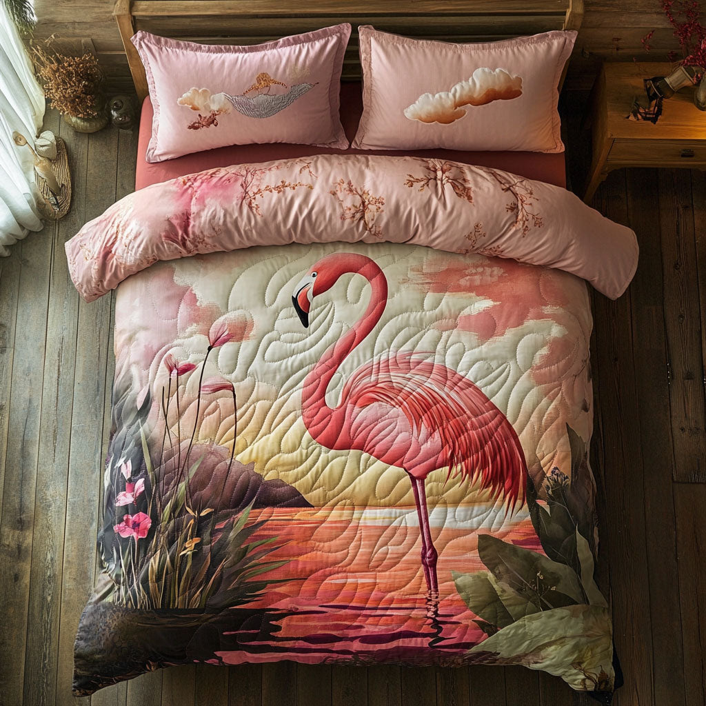 Flamingo Lake WT0703087CL Quilted Bedding Set