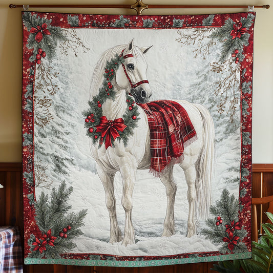 Horse Christmas WX1612023CL Quilt Blanket