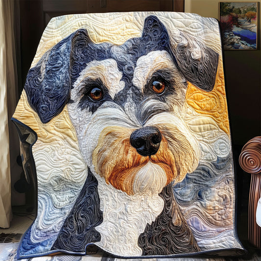 Adorable Miniature Schnauzer WX0303057CL Quilt Blanket