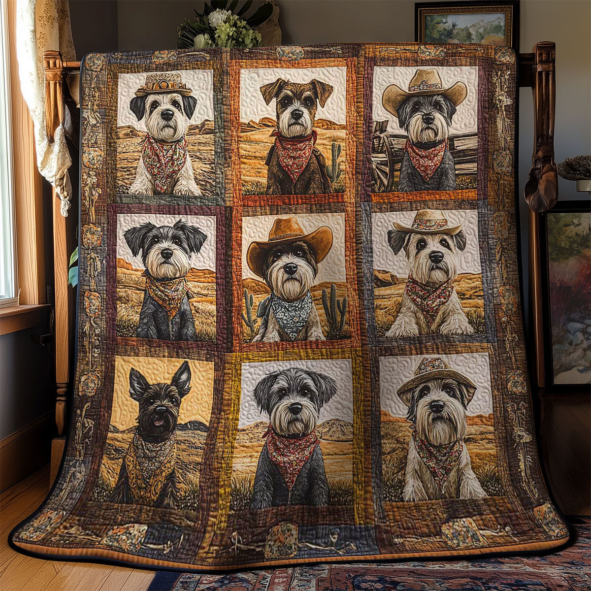 Bandana Schnauzer WN0901006CL Quilt Blanket