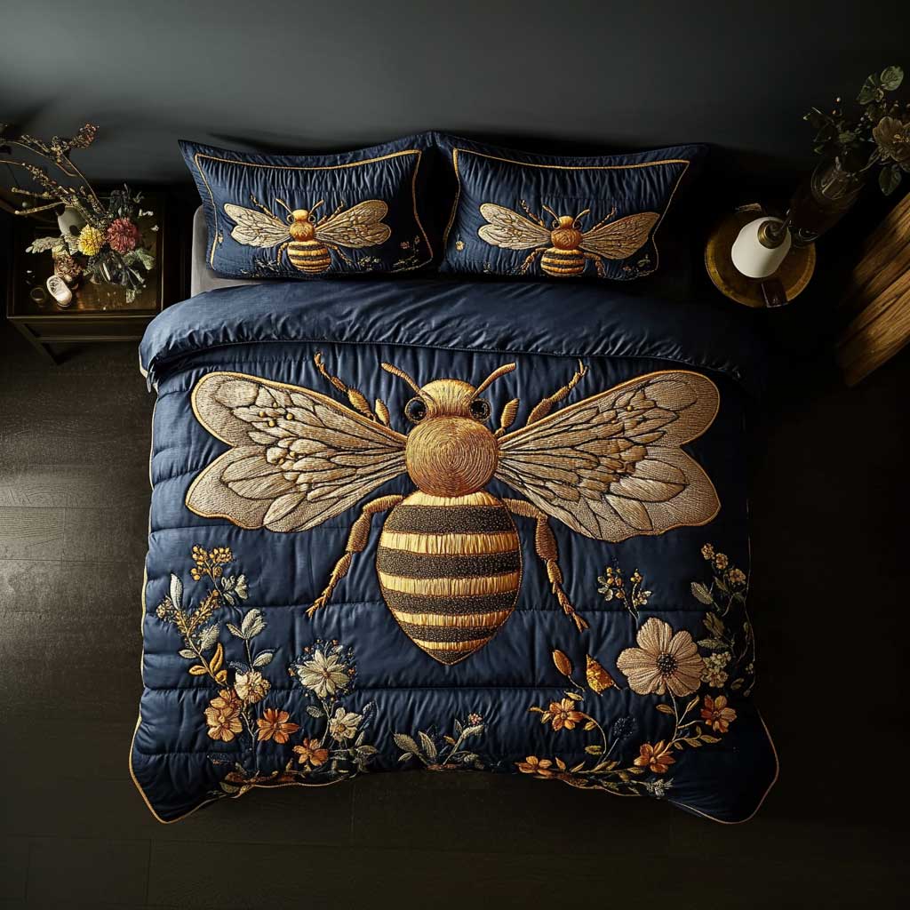 Floral Bee WN1202014CL Quilted Bedding Set