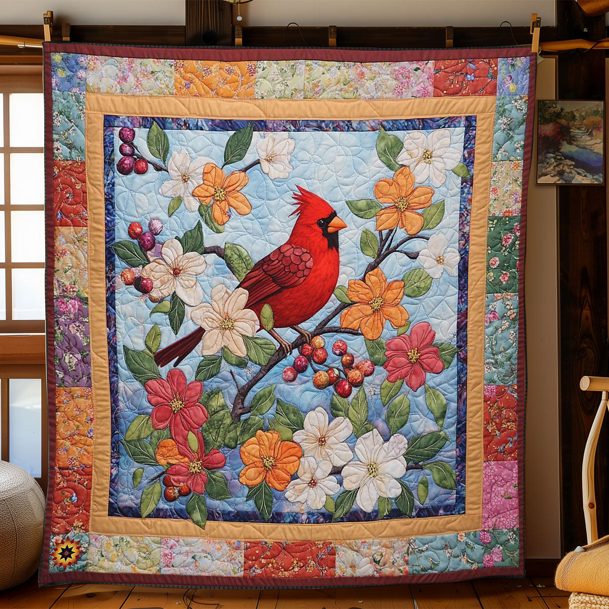 Cardinal Bloom WJ2012006CL Quilt Blanket