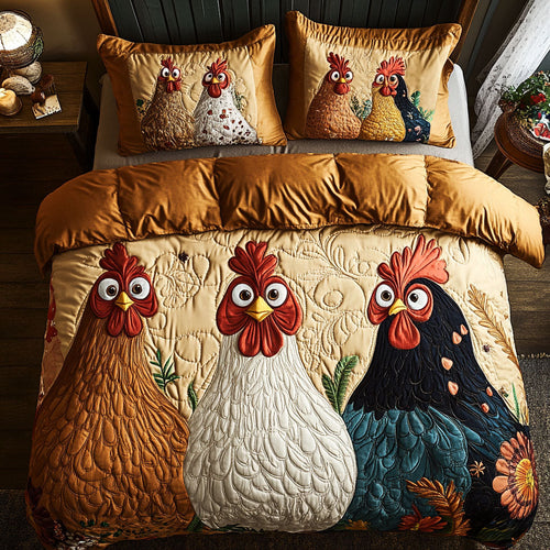 Funny Chicken WJ1303039CL Quilted Bedding Set