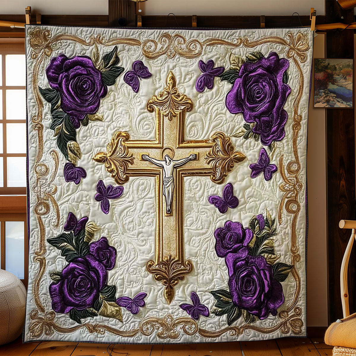 Blessed Cross WN1202052CL Quilt Blanket