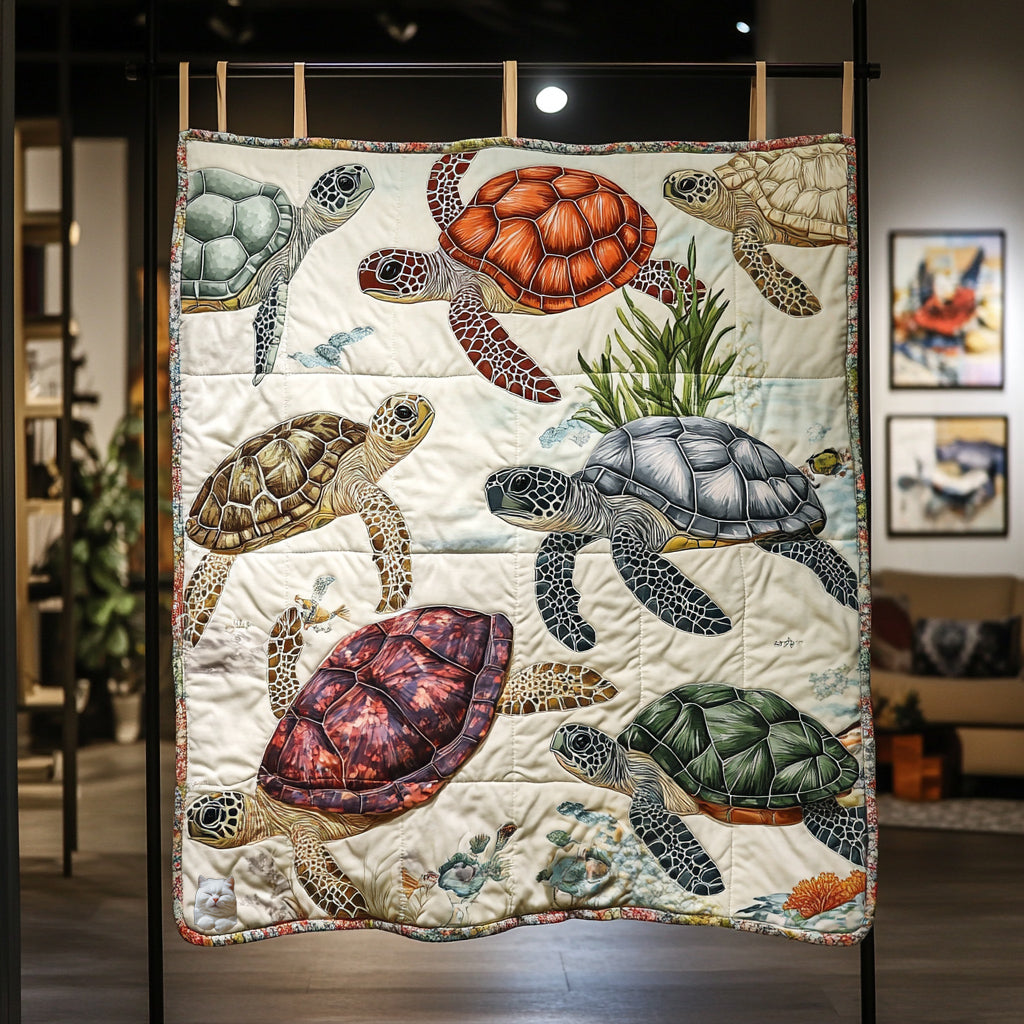 Turtle Ocean Waves WU0611009CL Quilt Blanket