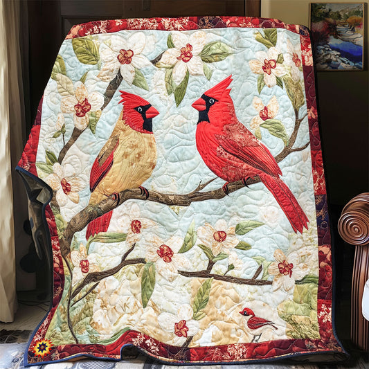 Couple Cardinal  WX2612015CL Quilt Blanket