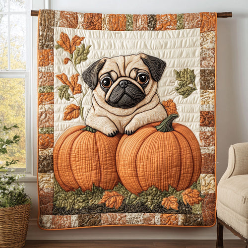 Autumn Pug CW2908052CL Quilt Blanket