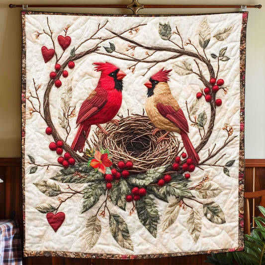 Valentine Couple Cardinal WP2412018CL Quilt Blanket