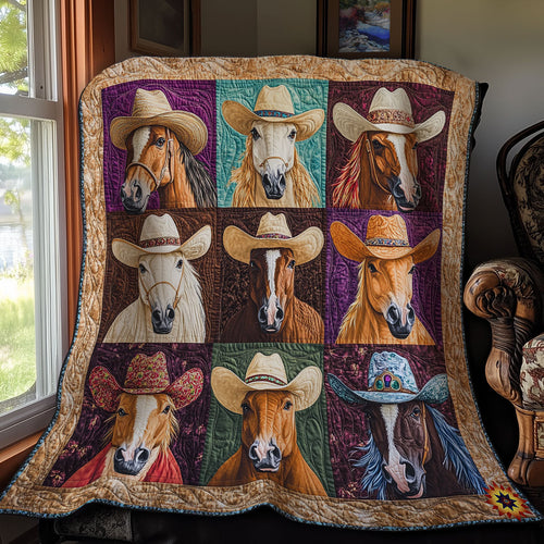 Cowboy Hat Horse WY0611023CL Quilt Blanket