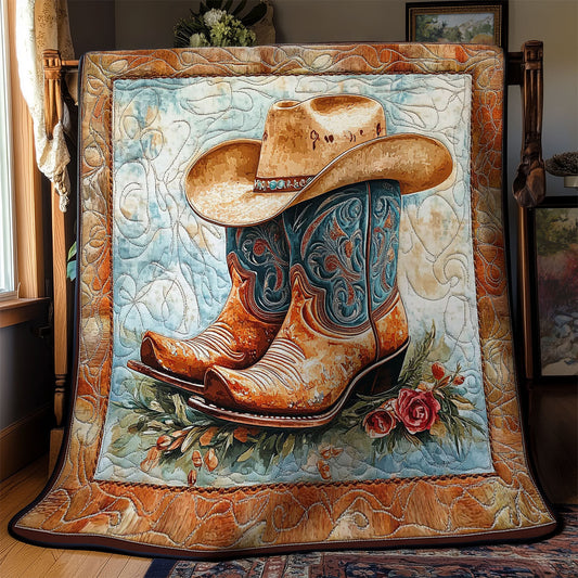Cowboy Boots And Hat WY2301046CL Quilt Blanket