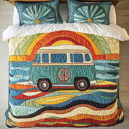 Retro Camping Car Adventure WN1302036CL Quilted Bedding Set