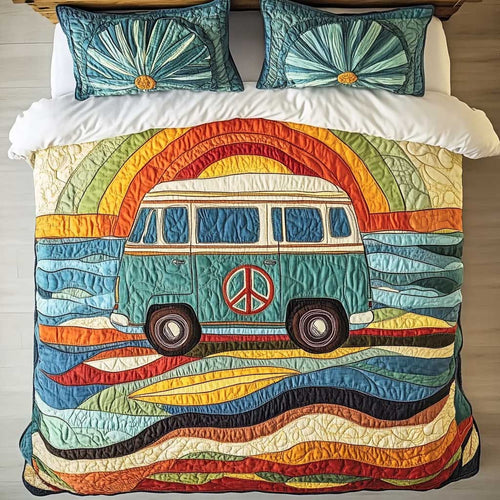 Retro Camping Car Adventure WN1302036CL Quilted Bedding Set