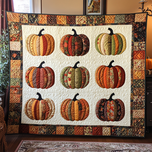 Fabric Pumpkins XR2009021CL Quilt Blanket