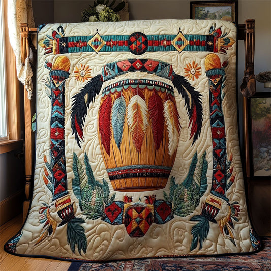 Native Feather Drum WY2201078CL Quilt Blanket