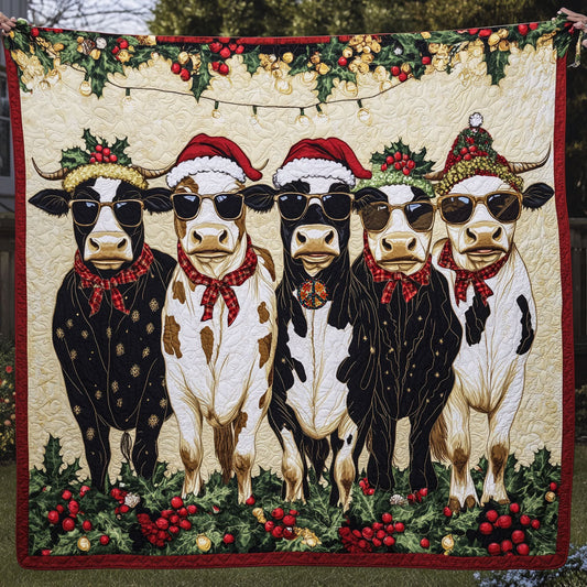 Cow Christmas WT1010020CL Quilt Blanket