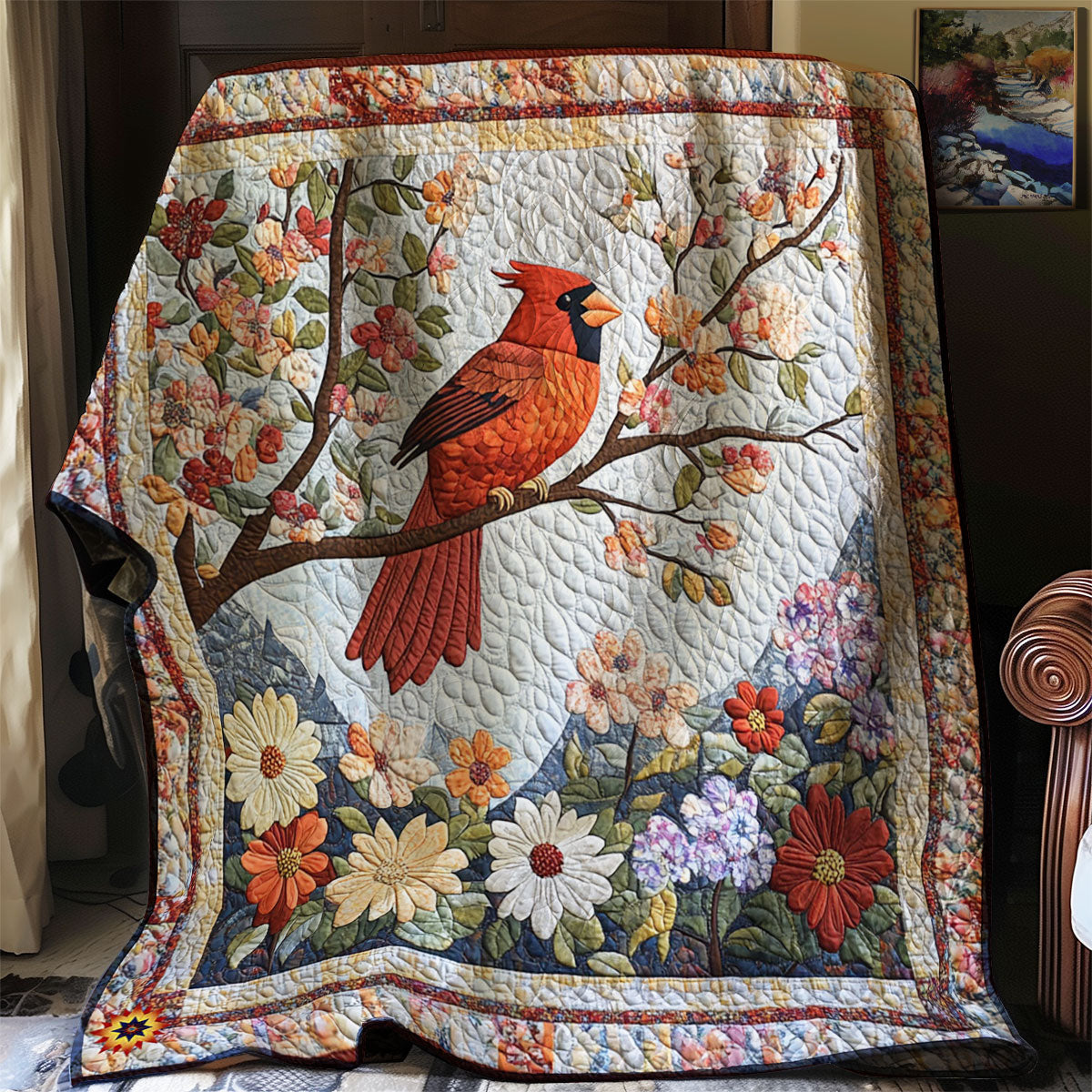 Cardinal Bloom WJ2312004CL Quilt Blanket