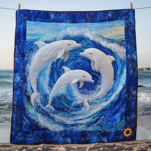 Wave Dolphin WY1411013CL Quilt Blanket