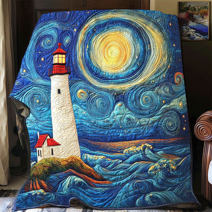 Starry Night Lighthouse WP2301010CL Quilt Blanket