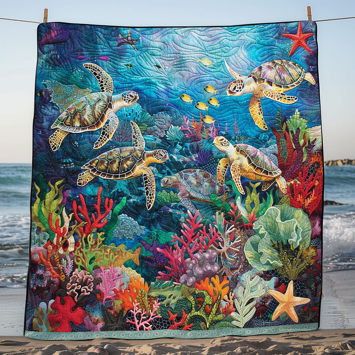 Sea Turtle WJ1309022CL Quilt Blanket