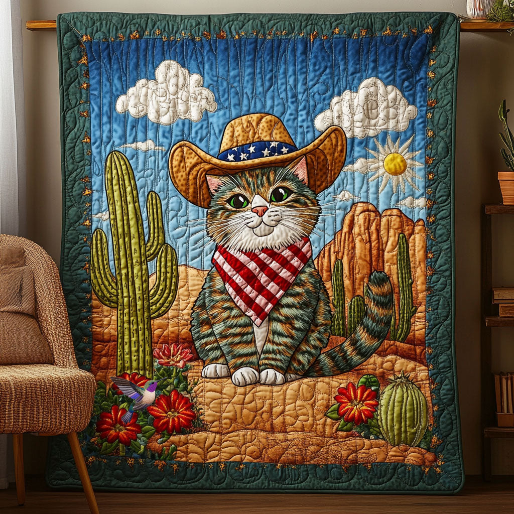 Cowboy Cat WX0211008CL Quilt Blanket