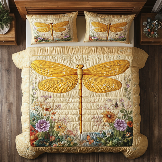 Golden Dragonfly XR1902010CL Quilted Bedding Set