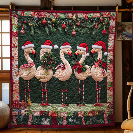 Holiday Flamingos WN0512032CL Quilt Blanket
